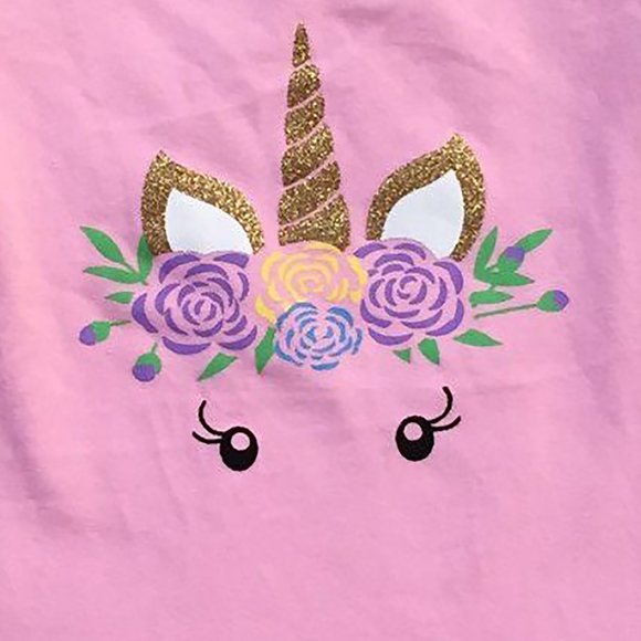Little Girl Kids Toddler Short Sleeve Unicorn Floral Easter T-shirt Top Blouse - Picture 2 of 3